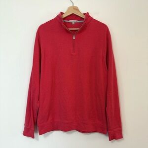 Peter Millar 100% Cotton Red/Salmon Quarter Zip Pullover